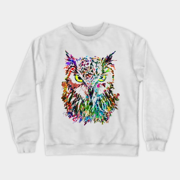 Colorful Owl - Owlet Beautiful Eyes Crewneck Sweatshirt by BigWildKiwi